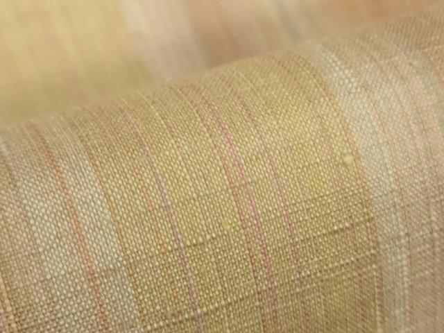 平和屋着物▽極上 紅花紬 米沢 単衣 間道 逸品 未使用 DZAA7850kh5
