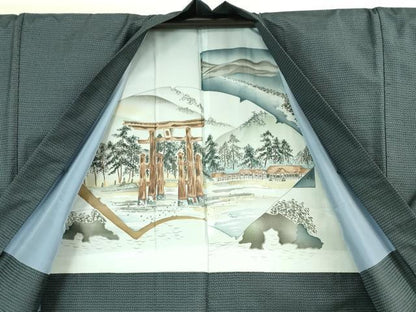 平和屋着物■極上 男性 本場大島紬 アンサンブル 長羽織 100亀甲 総詰め 逸品 DZAA7859kh5