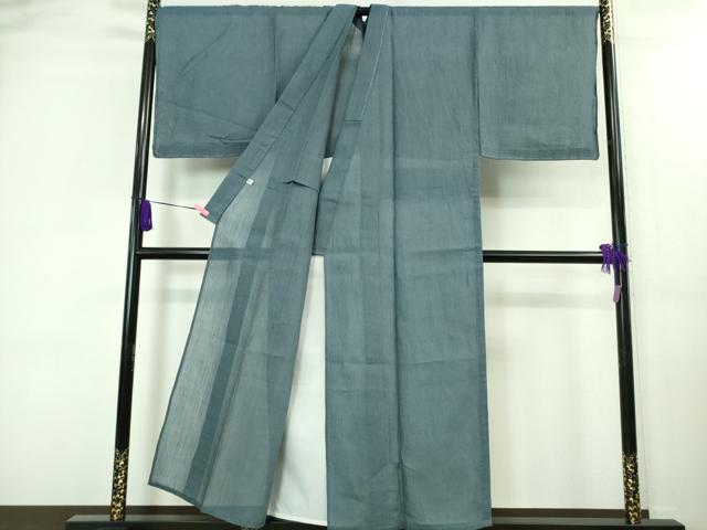 平和屋着物■極上　男性　夏物　本場小千谷ちぢみ　麻　色無地　薄花色　証紙付き　逸品　未使用　DZAA7864kh5
