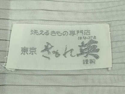 平和屋着物＊極上 夏物 洗える最高級着物 ＜英＞はなぶさ謹製 色無地 変わり絽 梅鼠色 逸品 DZAA7865kh5