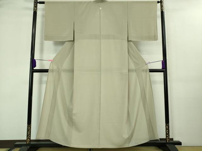 平和屋着物■極上　夏物　洗える最高級着物　＜英＞はなぶさ謹製　色無地　絽縮緬　白橡色　逸品　未使用　DZAA7867kh5