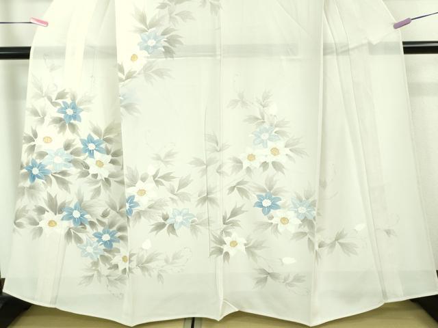 平和屋着物■極上　夏物　訪問着　絽　手描き　鉄線花　枝花文　逸品　DZAA7870kh5