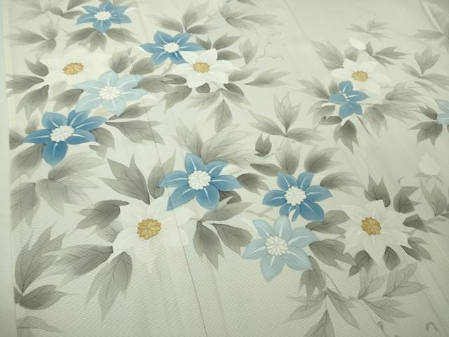 平和屋着物■極上　夏物　訪問着　絽　手描き　鉄線花　枝花文　逸品　DZAA7870kh5