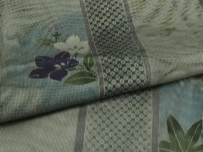 平和屋着物▽極上 訪問着 無双 紗袷 紗×紗 雪輪花文 黒地 逸品 DZAA7871kh5