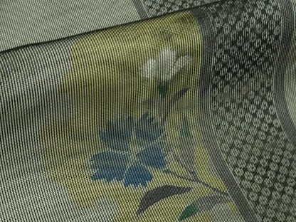 平和屋着物▽極上 訪問着 無双 紗袷 紗×紗 雪輪花文 黒地 逸品 DZAA7871kh5