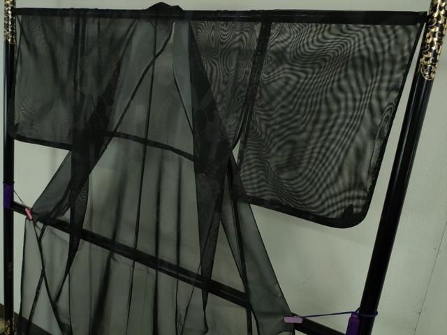 平和屋着物＊極上 夏物 撫松庵 小紋 紗 笹竹花文 黒地 洗える着物 逸品 DZAA7873kh5