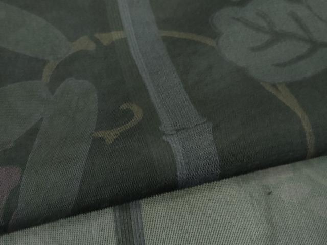 平和屋着物＊極上 夏物 撫松庵 小紋 紗 笹竹花文 黒地 洗える着物 逸品 DZAA7873kh5