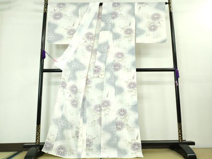 平和屋着物∴極上 夏物 撫松庵 小紋・浴衣兼用 セオアルファ 絽縮緬 朝顔 暈し染め 洗える着物 逸品 未使用 DZAA7874kh5
