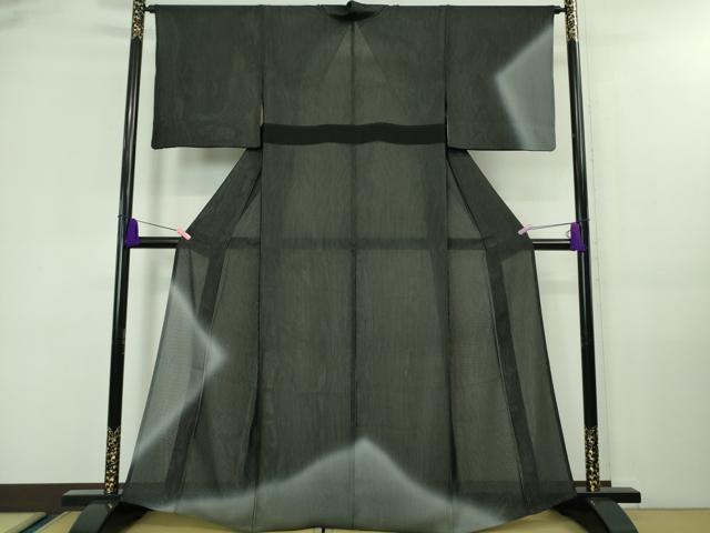 平和屋着物▽極上 訪問着 無双 紗袷 紗×絽 縞 暈し染め 黒地 やまと誂製 逸品 DZAA7875kh5