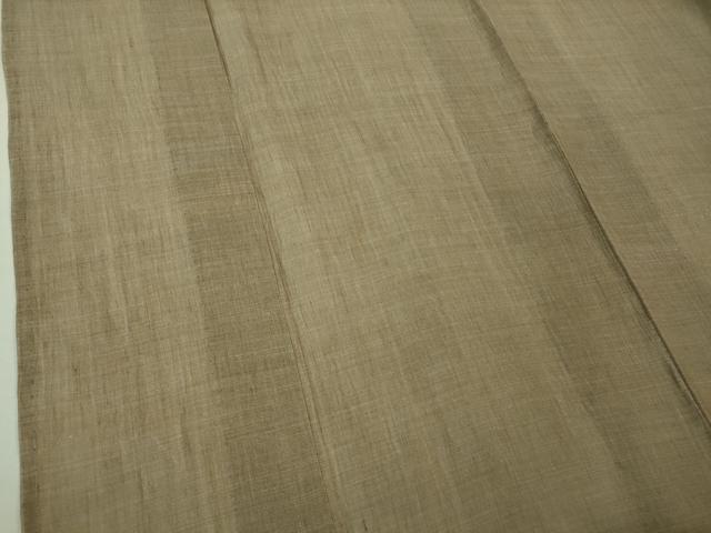平和屋着物■極上　夏物　本場小千谷ちぢみ　麻　色無地　柴染色　逸品　DZAA7877kh5