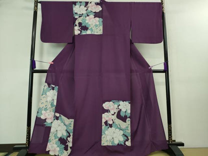 平和屋着物＊極上 夏物 撫松庵 訪問着 花鳥文 セオアルファ 洗える着物 逸品 DZAA7883kh5