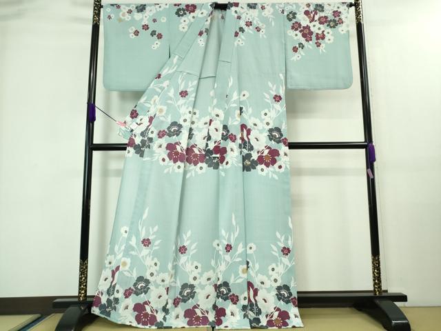 平和屋着物＊極上 夏物 撫松庵 訪問着 枝花文 金彩 セオアルファ 洗える着物逸品 DZAA7884kh5