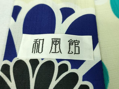 平和屋着物∴極上 夏物 小紋・浴衣兼用 舞花文 和風館 セオアルファ 洗える着物 逸品 DZAA7886kh5