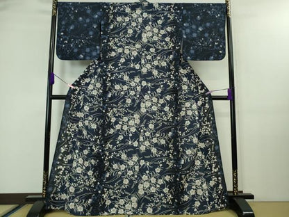 平和屋着物＊極上 夏物 撫松庵 訪問着 秋草文 セオアルファ 洗える着物 逸品 DZAA7887kh5