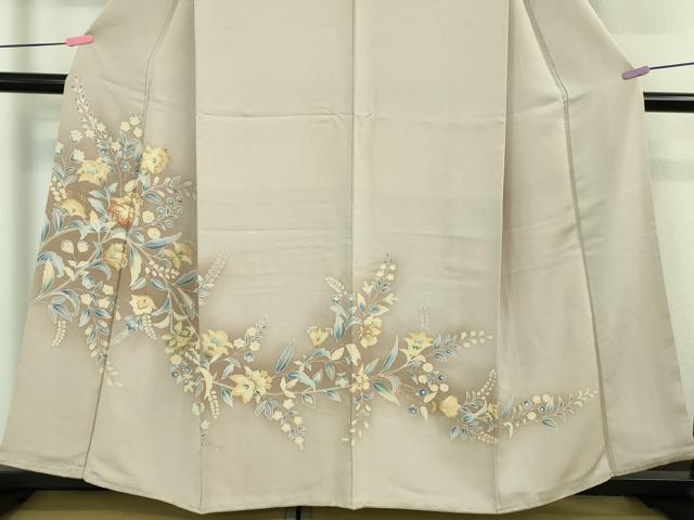 平和屋着物●極上　創業460年・千總　訪問着　更紗花文　灰桜色地　暈し染め　金彩　大丸扱い　逸品　DZAA7904kh5
