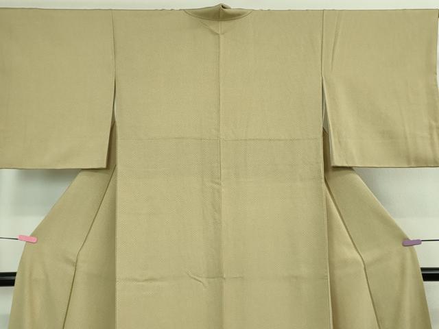 平和屋着物●極上 江戸小紋 菱文 白橡色×媚茶色 逸品 DZAA7911kh5