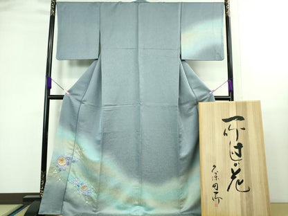 平和屋本店■最高級　久保田一竹　幻の辻が花　訪問着　暈し染め　金通し地　共箱付き　逸品　DZAA7913kh5