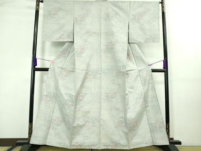 平和屋着物▽極上 本場大島紬 白大島 単衣 総絣 道長花文 逸品 未使用 DZAA7917kh5