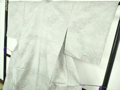 平和屋着物▽極上 本場大島紬 白大島 単衣 総絣 道長花文 逸品 未使用 DZAA7917kh5