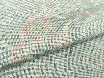 平和屋着物▽極上 本場大島紬 白大島 単衣 総絣 道長花文 逸品 未使用 DZAA7917kh5
