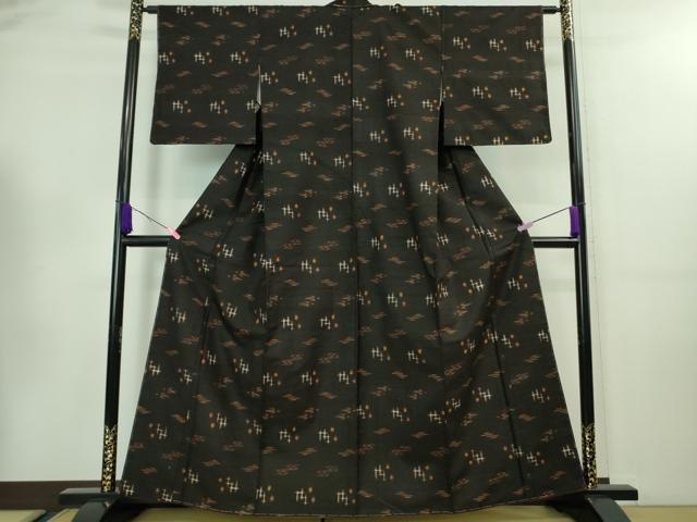 平和屋着物■極上　国指定重要無形文化財　本場久米島紬　手織　逸品　未使用　DZAA7933kh5