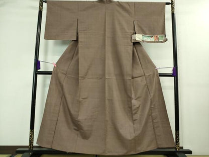 平和屋着物▽極上 越後小千谷地織紬 単衣 まわた 草木染 色無地 鴇浅葱色 証紙付き 逸品 未使用 DZAA7936kh5