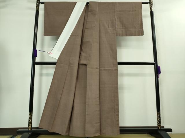 平和屋着物▽極上 越後小千谷地織紬 単衣 まわた 草木染 色無地 鴇浅葱色 証紙付き 逸品 未使用 DZAA7936kh5