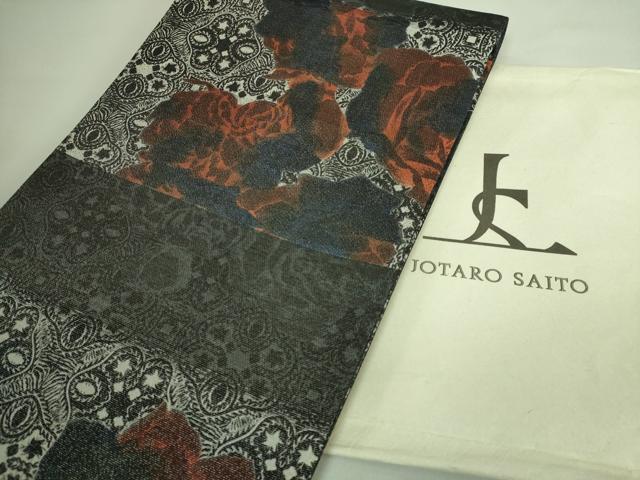 平和屋本店■極上　キモノデザイナー　斉藤上太郎　両面　全通柄袋帯　薔薇　バラ　銀通し地　反端・たとう紙付き　逸品　DZAA7953kh5