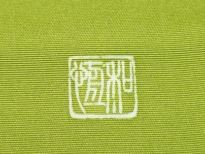 平和屋本店■希少　森口華弘の弟子　友禅作家　西山和恆　塩瀬　九寸名古屋帯　刺繍　流水枝花文　鶯色地　逸品　DZAA7956kh5