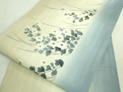 平和屋着物＊極上 夏物 九寸名古屋帯 手描き 枝花文 逸品 DZAA7959kh5