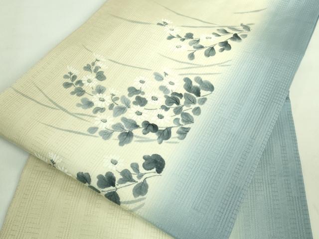 平和屋着物＊極上 夏物 九寸名古屋帯 手描き 枝花文 逸品 DZAA7959kh5