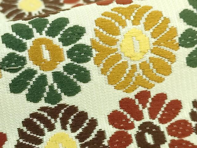 平和屋本店■極上　龍村晋謹製　九寸名古屋帯　唐織　名物いちご裂麒麟文　逸品　DZAA7961kh5