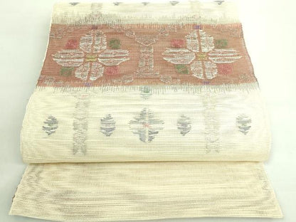 平和屋着物＊極上 夏物 1854年創業 帯屋捨松 八寸名古屋帯 亀甲花文 逸品 DZAA7965kh5
