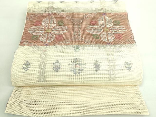 平和屋着物＊極上 夏物 1854年創業 帯屋捨松 八寸名古屋帯 亀甲花文 逸品 DZAA7965kh5
