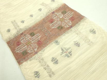 平和屋着物＊極上 夏物 1854年創業 帯屋捨松 八寸名古屋帯 亀甲花文 逸品 DZAA7965kh5