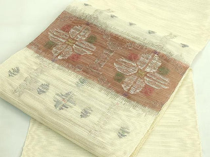 平和屋着物＊極上 夏物 1854年創業 帯屋捨松 八寸名古屋帯 亀甲花文 逸品 DZAA7965kh5