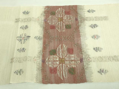 平和屋着物＊極上 夏物 1854年創業 帯屋捨松 八寸名古屋帯 亀甲花文 逸品 DZAA7965kh5
