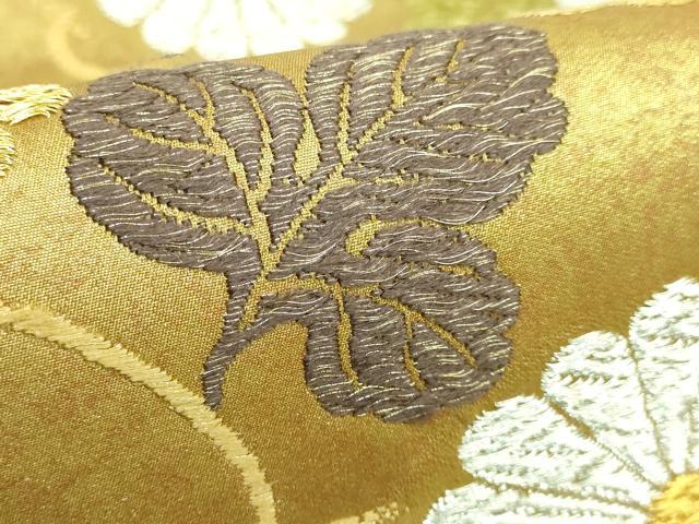 平和屋着物●極上 六通柄袋帯 二倍唐織 天然染 菊唐草 金銀糸 逸品 DZAA7982kh5