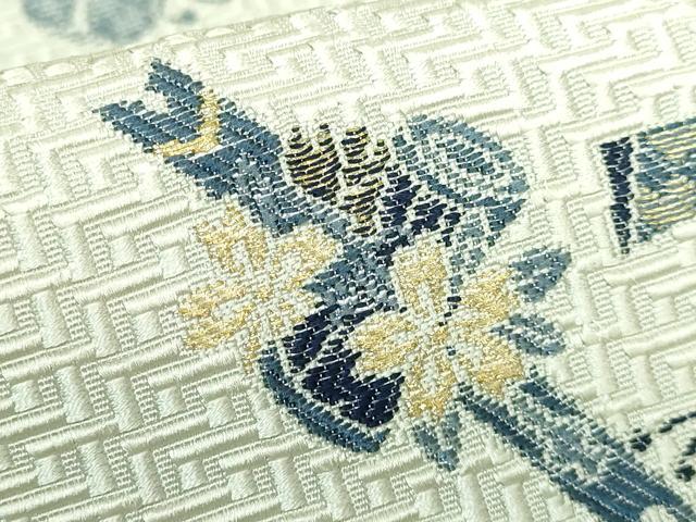 平和屋着物■極上　本場筑前博多織　八寸名古屋帯　本藍　櫛　簪　金糸　逸品　DZAA7999kh5