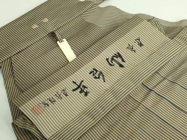 平和屋着物○極上 男性 馬乗り袴 茶喜仙台平 茶喜謹製 縞 逸品