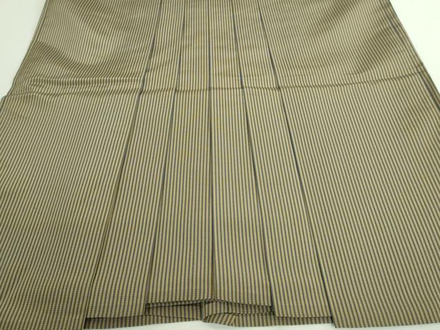 平和屋着物○極上 男性 馬乗り袴 茶喜仙台平 茶喜謹製 縞 逸品