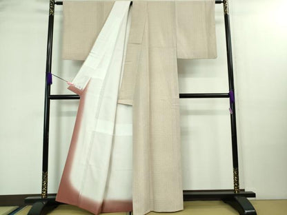 平和屋着物●極上　洗える最高級着物　＜英＞はなぶさ謹製　小紋　吉祥間道　亀甲柄　逸品　DZAB5700kh6