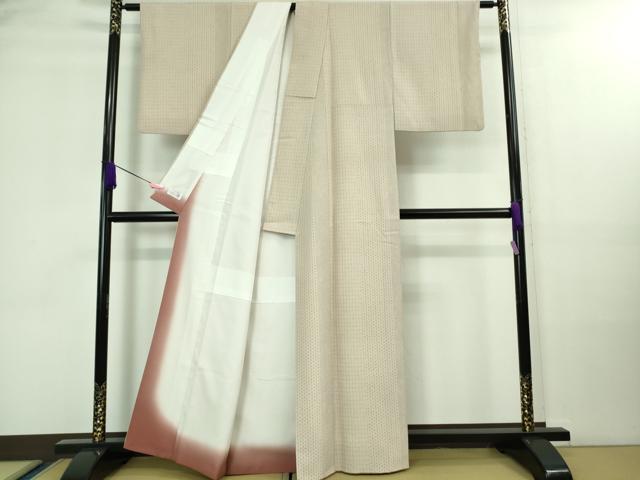 平和屋着物●極上　洗える最高級着物　＜英＞はなぶさ謹製　小紋　吉祥間道　亀甲柄　逸品　DZAB5700kh6