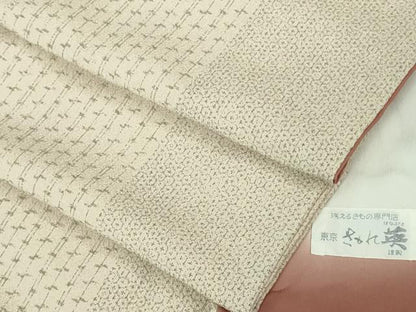 平和屋着物●極上　洗える最高級着物　＜英＞はなぶさ謹製　小紋　吉祥間道　亀甲柄　逸品　DZAB5700kh6