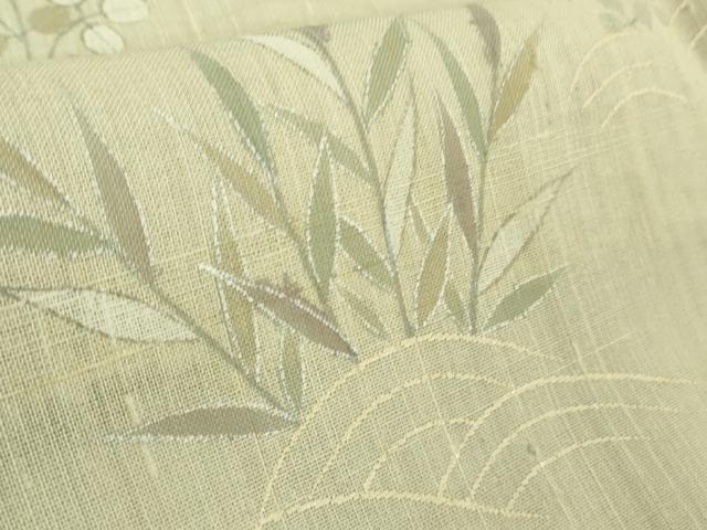 平和屋着物＊極上 夏物 染織の名門 しょうざん 生紬 訪問着 手描き 草花文 豆がら茶色地 逸品 DZAA8077kh5