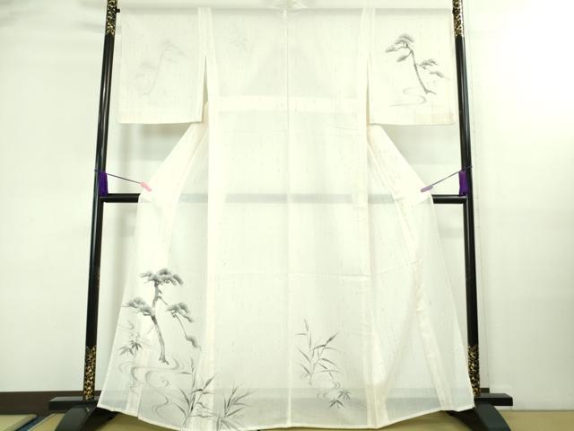 平和屋着物＊極上 夏物 ぜんまい紬 訪問着 手描き 松 逸品 DZAA8092kh5