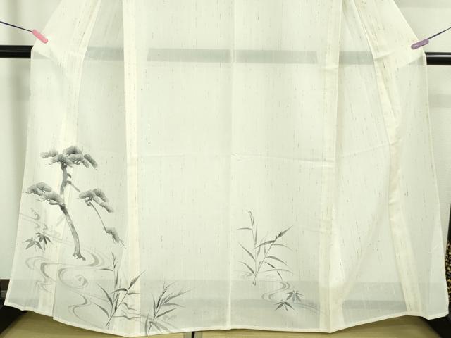 平和屋着物＊極上 夏物 ぜんまい紬 訪問着 手描き 松 逸品 DZAA8092kh5