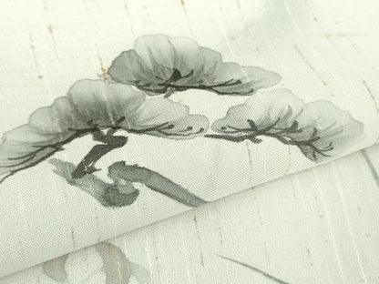 平和屋着物＊極上 夏物 ぜんまい紬 訪問着 手描き 松 逸品 DZAA8092kh5