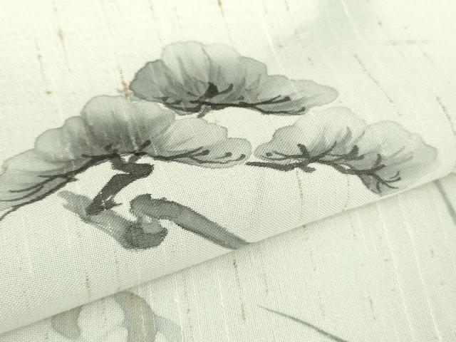 平和屋着物＊極上 夏物 ぜんまい紬 訪問着 手描き 松 逸品 DZAA8092kh5