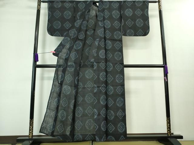 平和屋本店＊極上 夏物 重要無形文化財 本場宮古上布 苧麻 菱 丸文 逸品 DZAA8093kh5